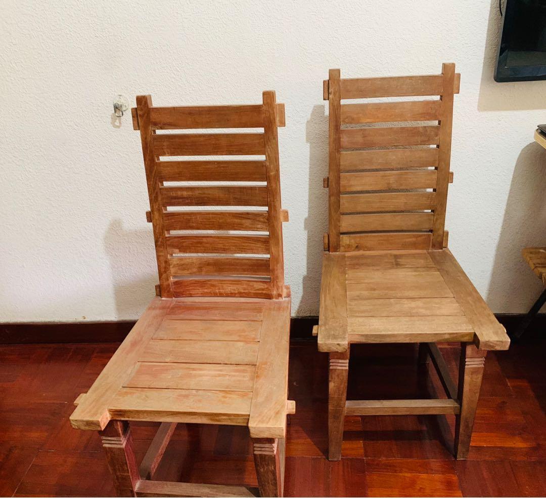 Raw cheap wood chairs