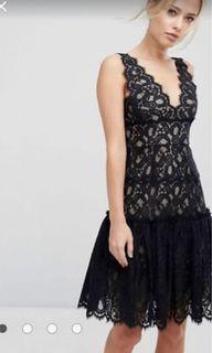 Aijek Black Laced Dress - Comes with free gift 