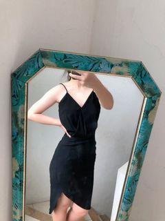 Black Slit Dress - Iconette Closet
