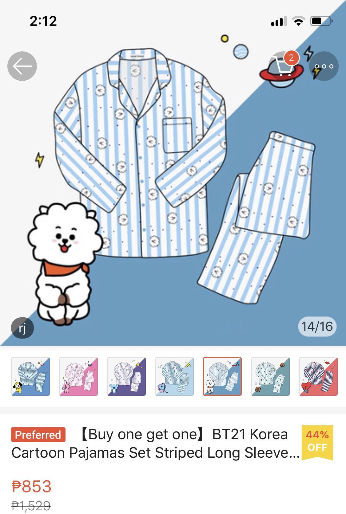 BT21 Rj pajamas Women s Fashion Tops Longsleeves on Carousell