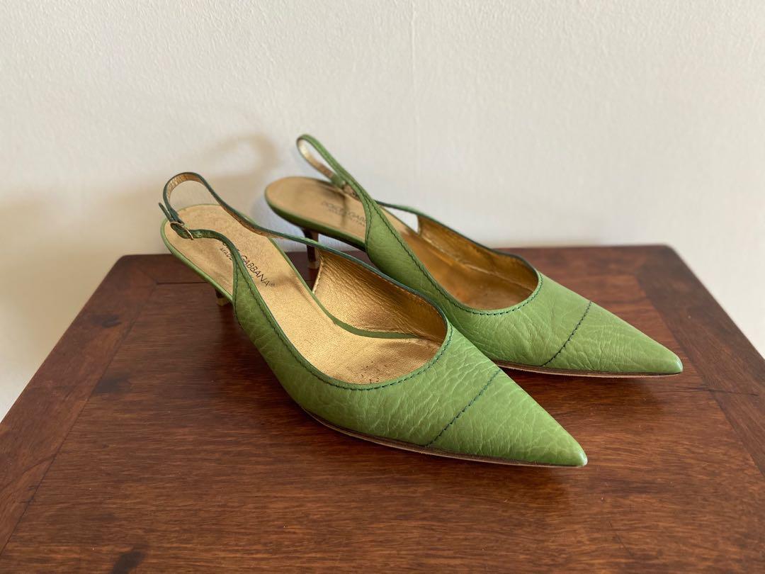 D G green kitten heels