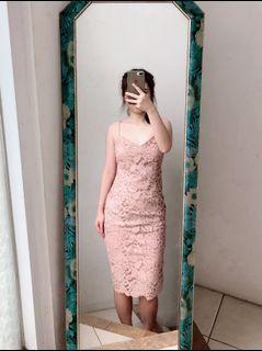 Dusty Rose Lacey Dress - Iconette Closet