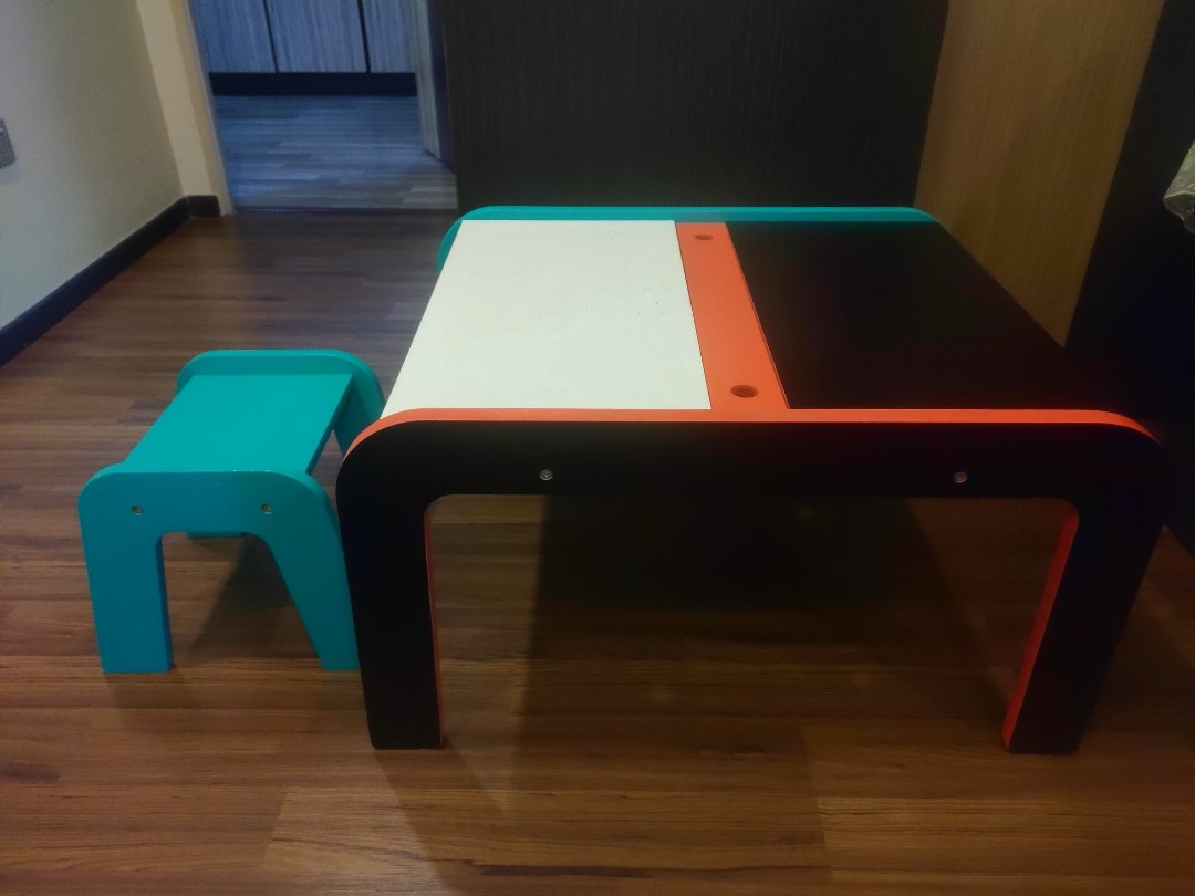 ELC kids wooden table and chair, Babies 