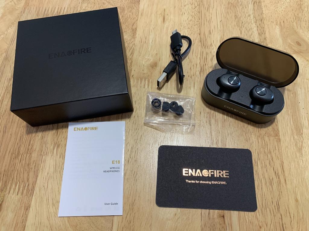 Enacfire e18 bluetooth 5.0 wireless headphones 15h playtime 3d sales stereo sound true wireless earphones earbuds with mic grey