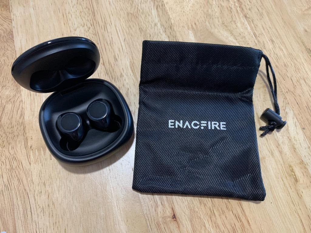 ENACFIRE Future Wireless Bluetooth 5.0 Earbuds Headphones with 18H Playtime Deep Bass Stereo Sound 33 66 ft Bluetooth Range Elegant Portable Charging Case Built in Mic Audio Headphones Headsets on Car...