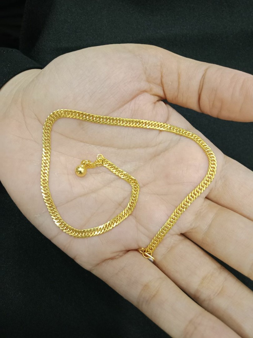 Gelang Kaki Emas 916 Original (27.5cm), Women's Fashion ...