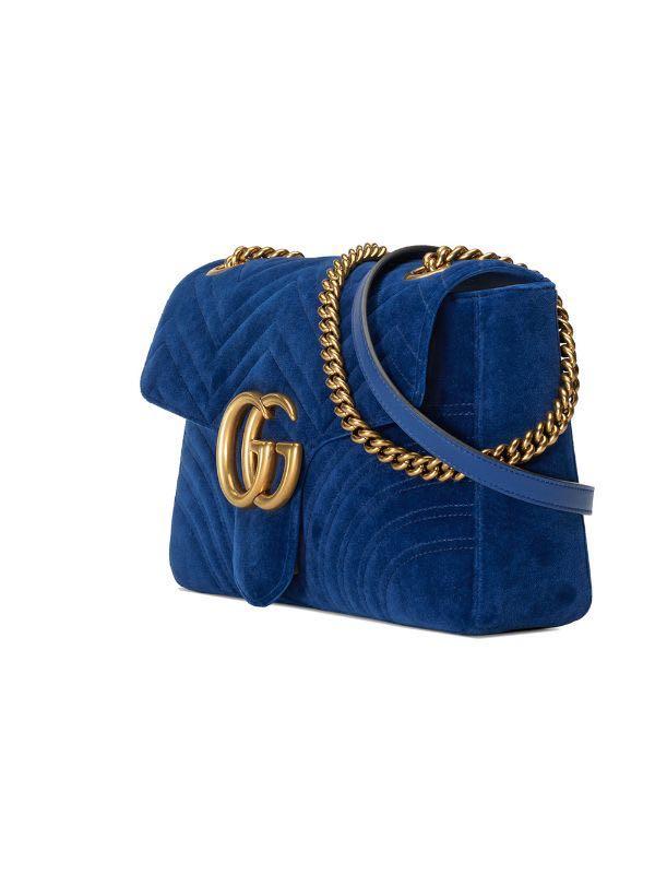 Gg marmont medium velvet cheap shoulder bag