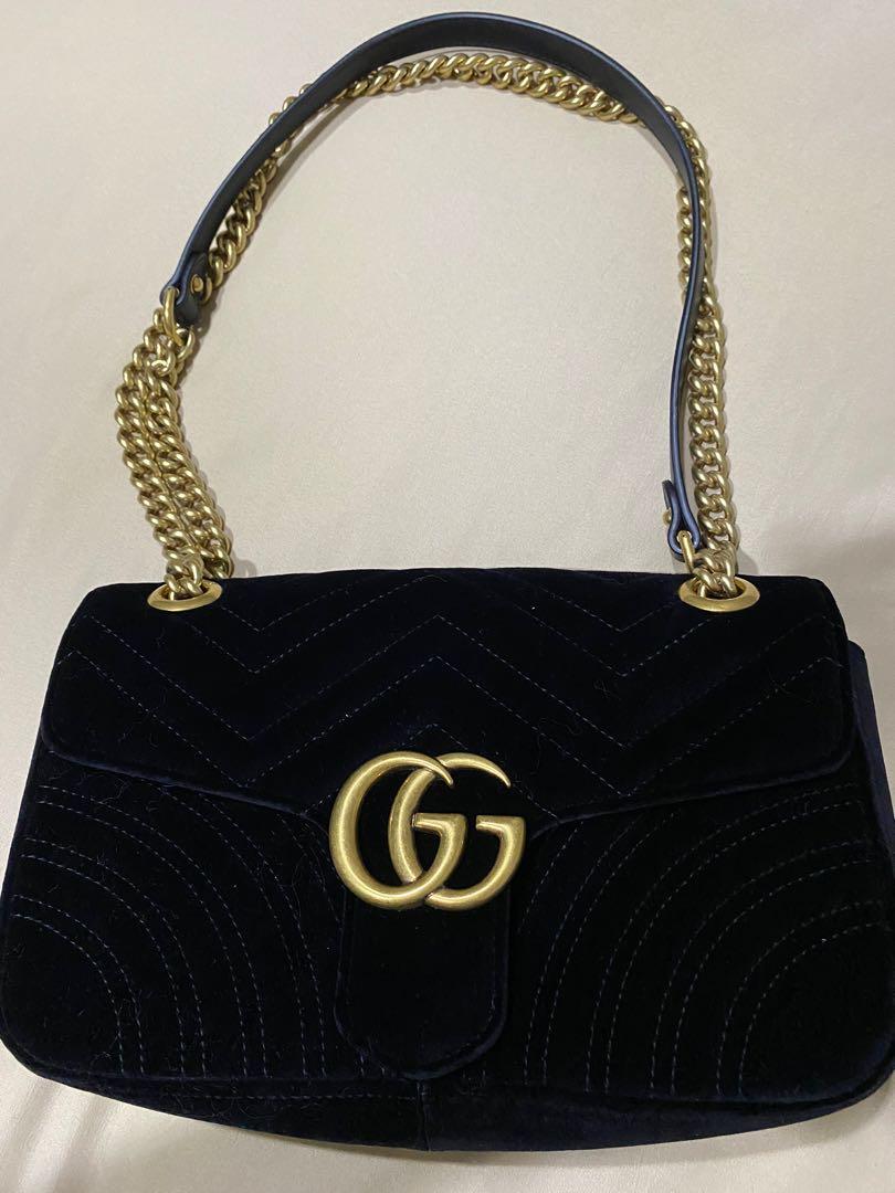 Gg marmont medium velvet shoulder bag online