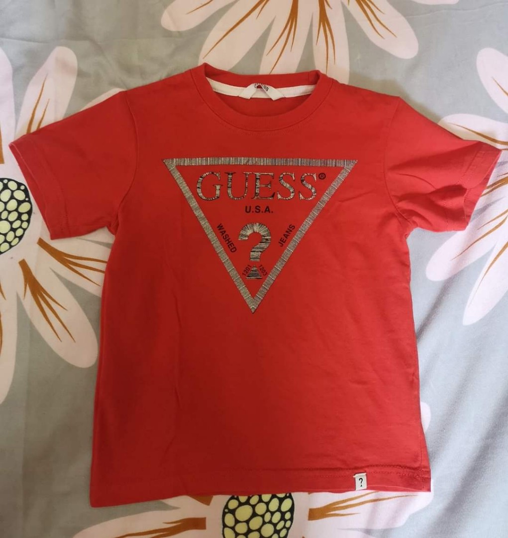 guess orange shirt