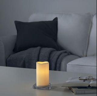 IKEA GODAFTON Led block candle, in/outdoor, battery-operated/natural14 cm