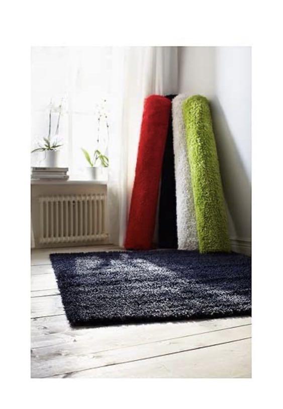 Ikea Hampen Black Rug, Furniture & Home Living, Home Decor, Carpets