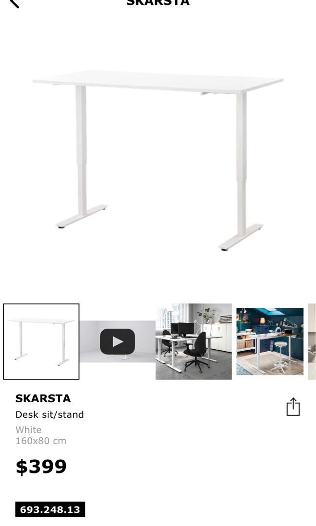 IKEA SKARSTA TABLE height adjustable, Furniture & Home Living