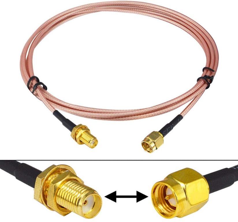 Kaunosta SMA Extension Cable SMA Male to SMA Female Antenna RF Coaxial Cable  SMA Connector Antenna Low LossRG316 3ft 1M, Electronics, Others on Carousell