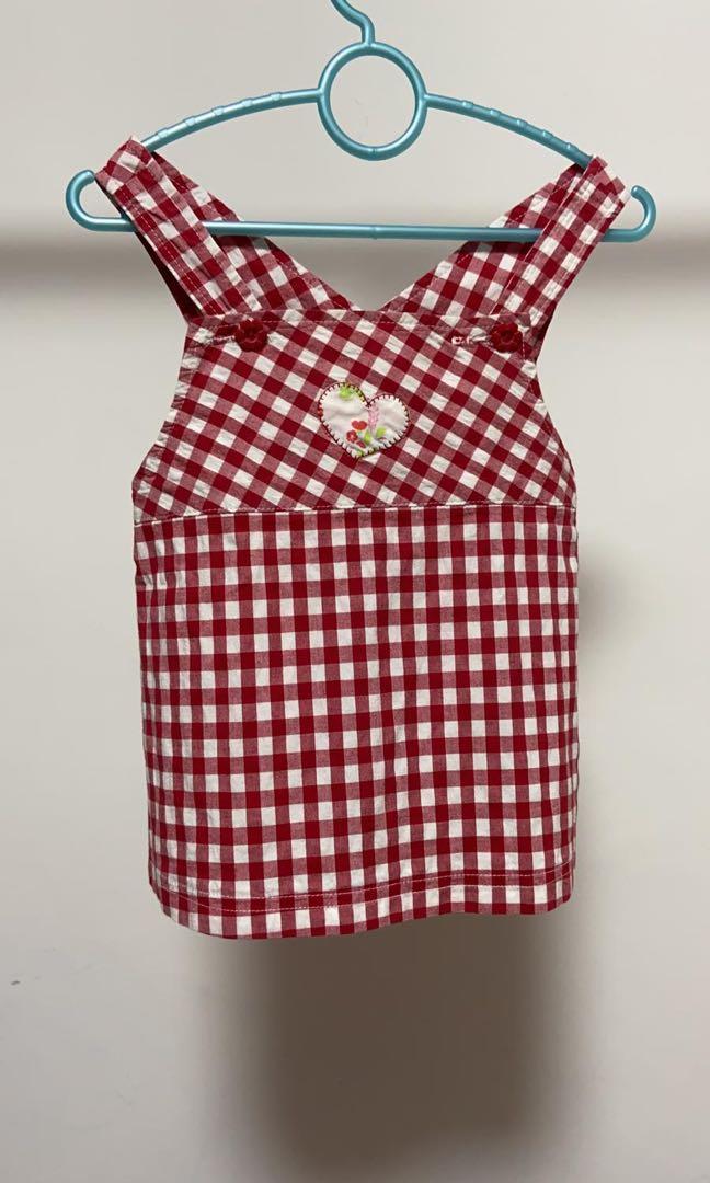 Red checkered pinafore store