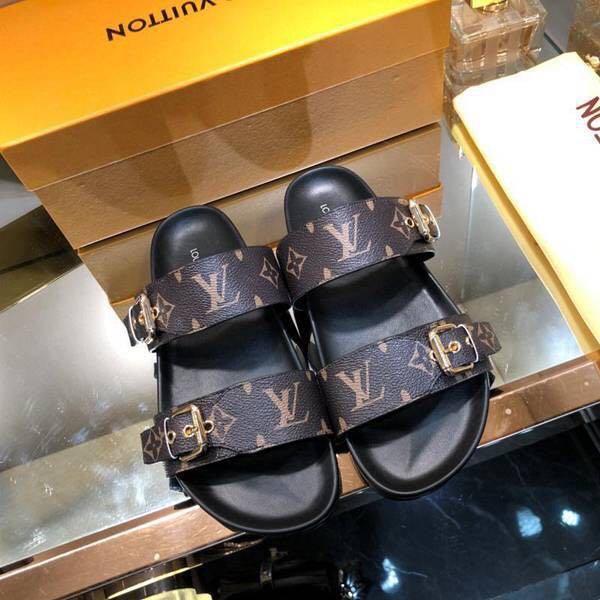 Louis Vuitton Gold Bom Dia Mule Slides