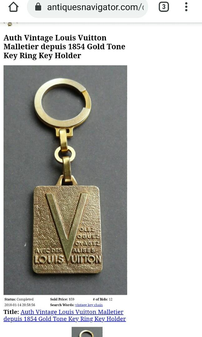 Vintage Authentic Louis Vuitton Malletier Depuis 1854 Keychain