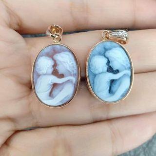Mother and child Cameo with diamond