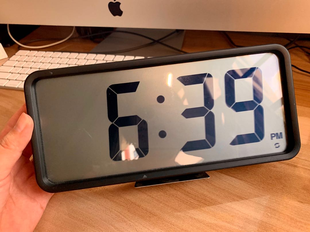 Muji digital clock large black, Everything Else on Carousell