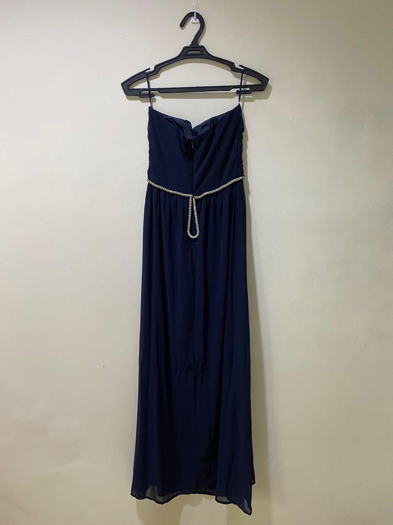 Navy Blue Gown with Silver Detail (Category: Evening dresses & gowns) located in Mandaluyong City. Submitted by ambsupes (Listing ID 1036524604, Image 1). Description: Worn twice! .