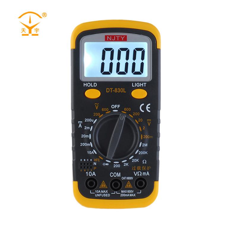 NJTY DT830L LCD Digital Voltmeter Ammeter Ohmmeter Multimeter Volt ...