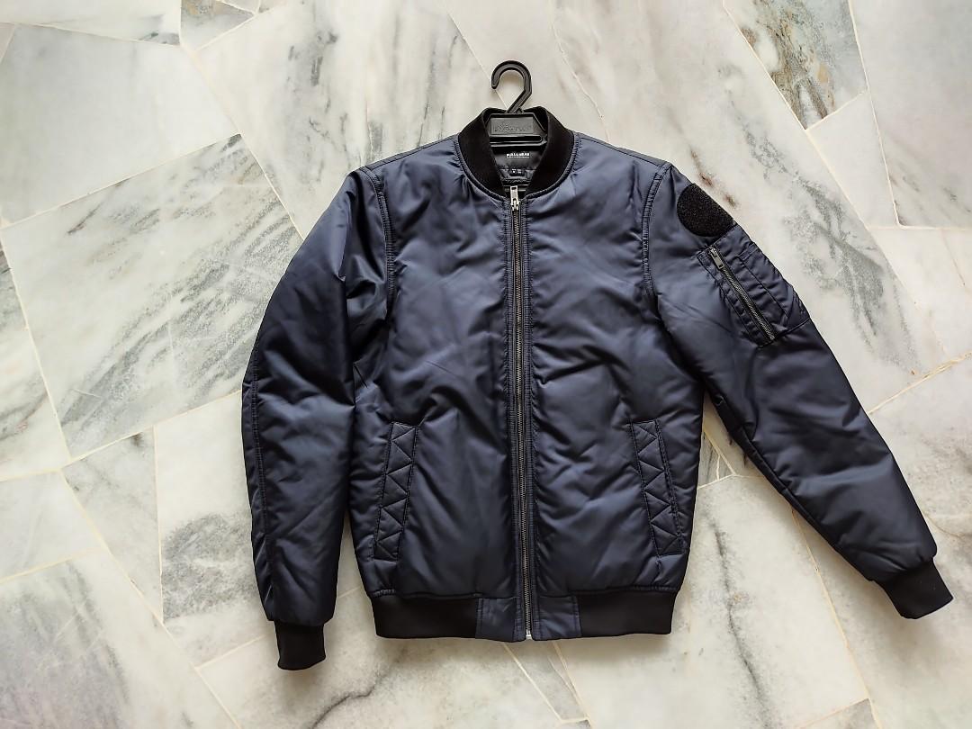 Pull and bear shop black bomber jacket
