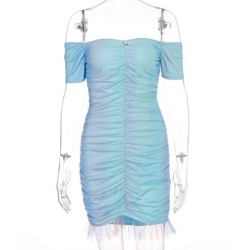 pastel blue bodycon dress