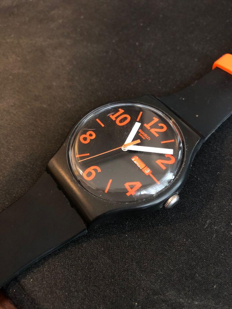Swatch black and on sale orange