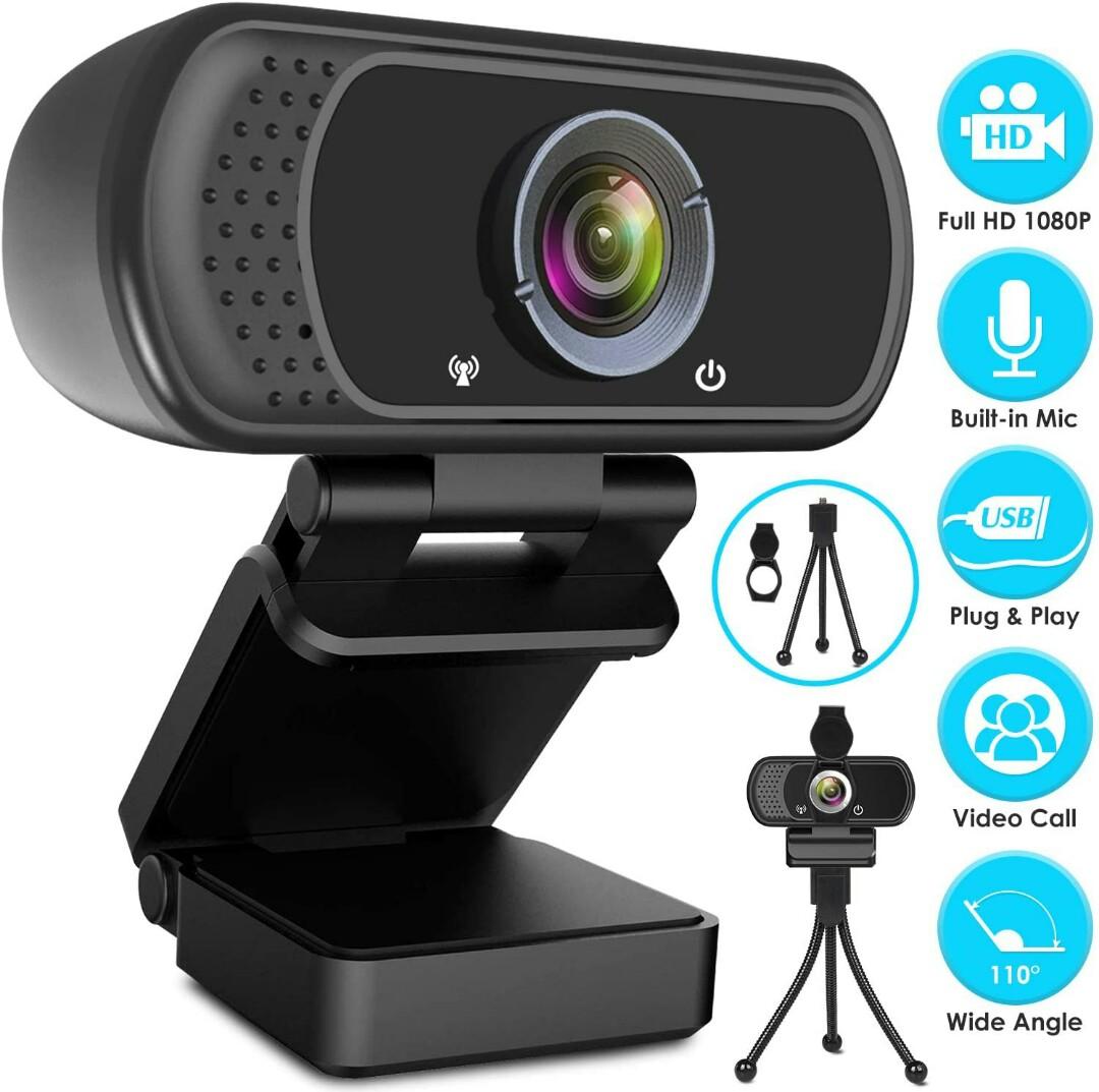 XPCAM Full HD 1080P Pro Streaming USB Computer Webcam With Privacy Shutter, Tripod,Microphone And Widescreen For Laptops, PC And Desktop - N5 For Sale In Jamaica