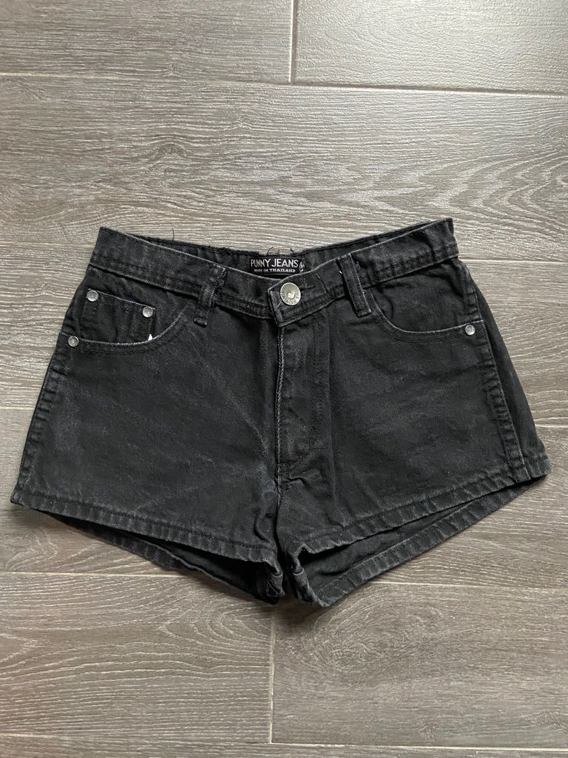 Vintage black denim shorts