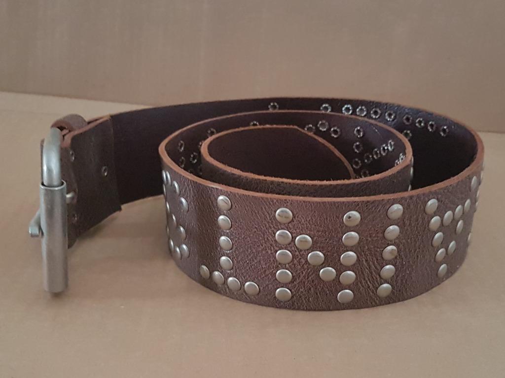 Exquisite All Saints Waist Belt Retro Accessory Thick Brown Leather Belt All Saints Designer Belt UK Rock Star Belt Unique studded All Saints