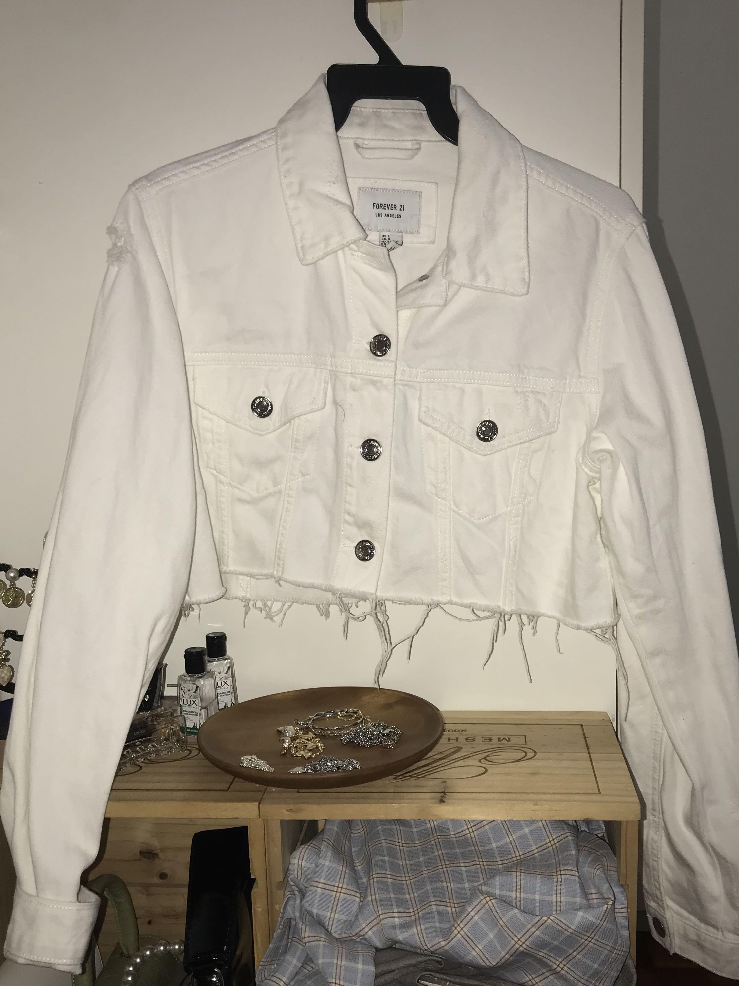 White cropped jean jacket new arrivals