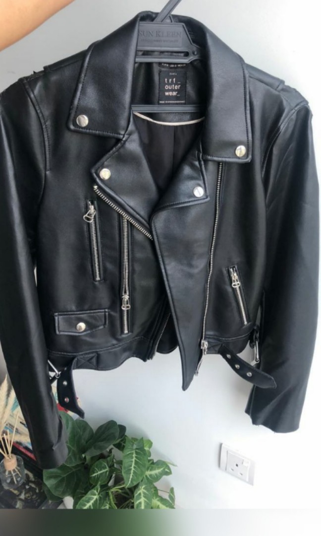 zara black leather