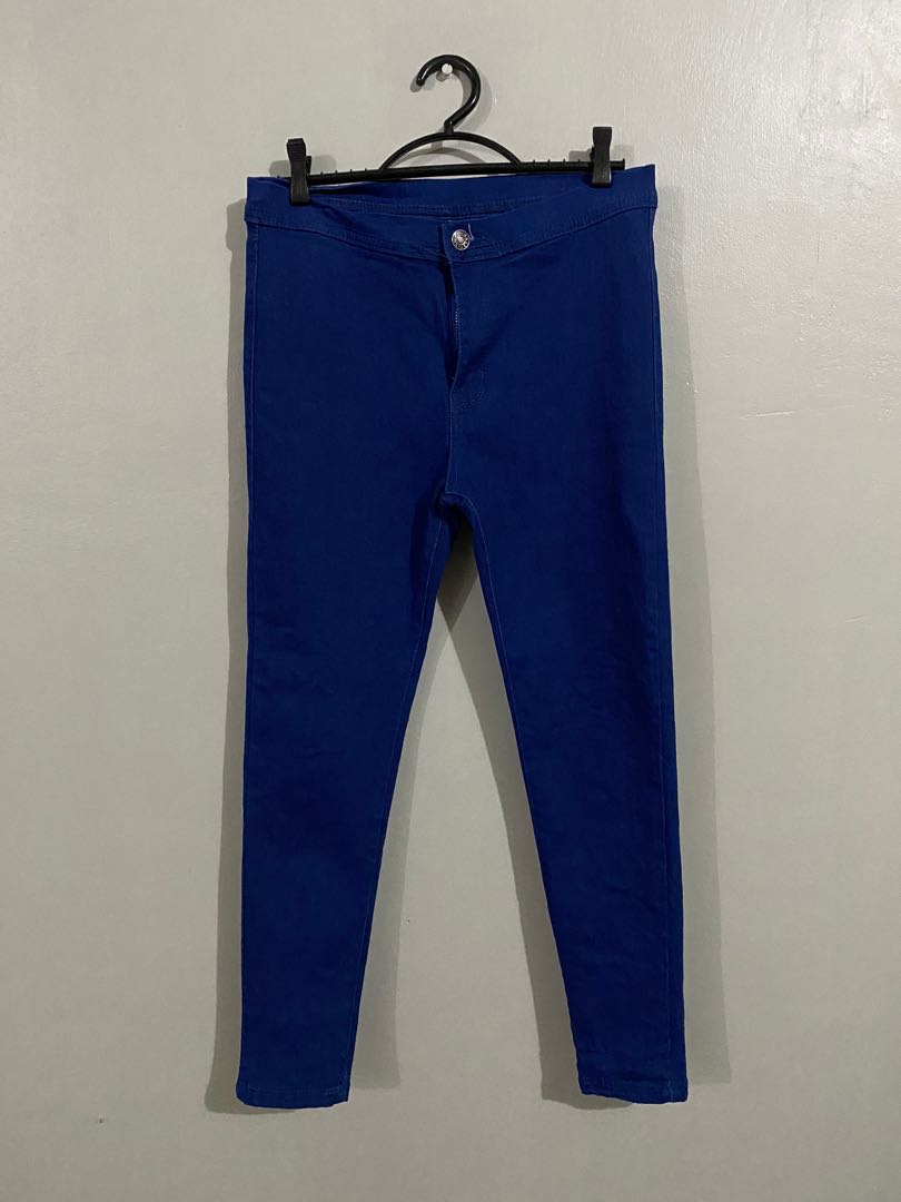 high waisted blue denim jeans
