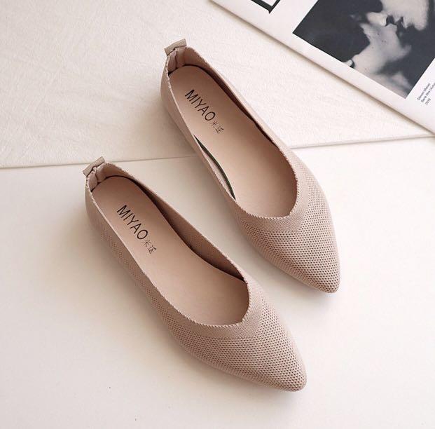 cream ballet flats