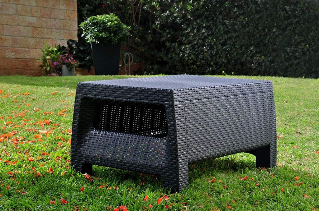 Chk Keter Corfu Coffee Table Modern All Weather Outdoor Patio Garden Balcony Coffee Table Backyard Furniture Charcoal Furniture Tables Chairs On Carousell