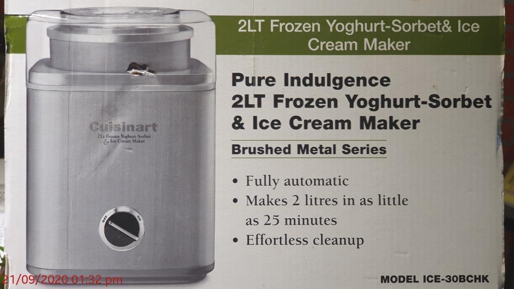 CUISINART 2LT FROZEN YOGHURT, SORBET & ICE CREAM MAKER, TV & Home