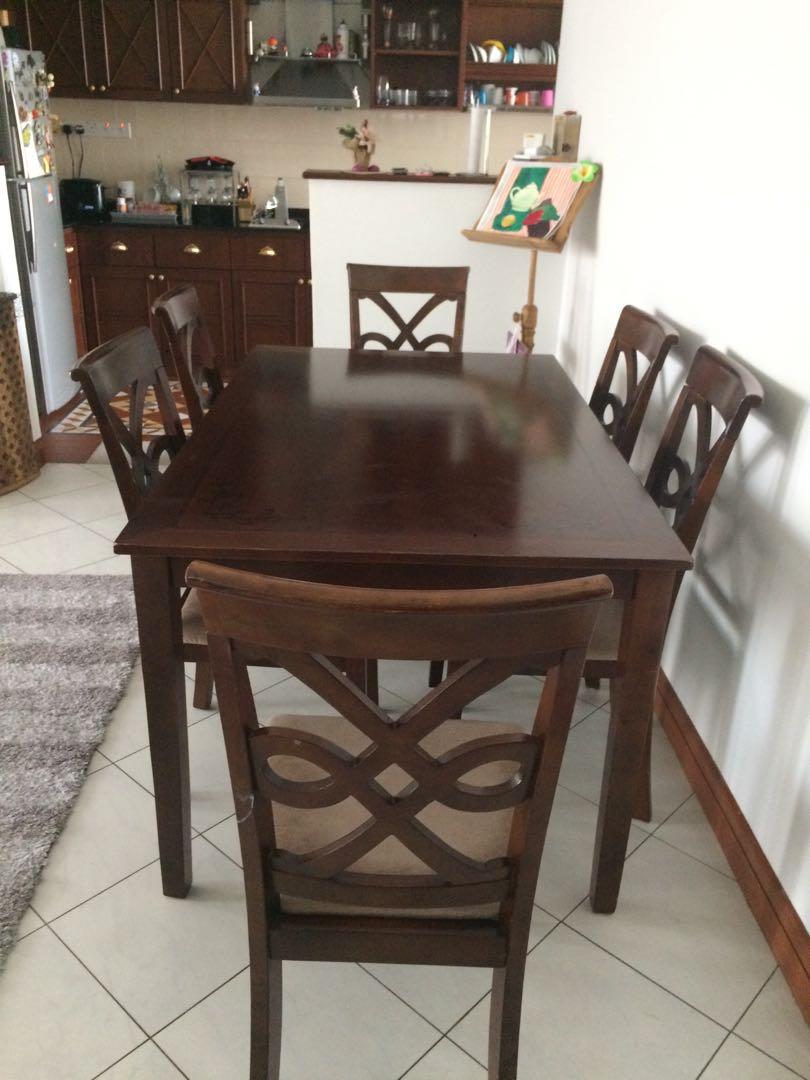 Dining Table 6 Chairs Good Condition 3 Years Old 350sgd Self Pick Up Furniture Tables Chairs On Carousell
