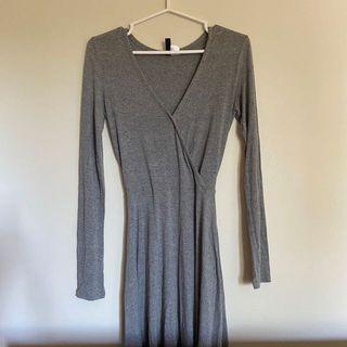 Grey Wrap Dress