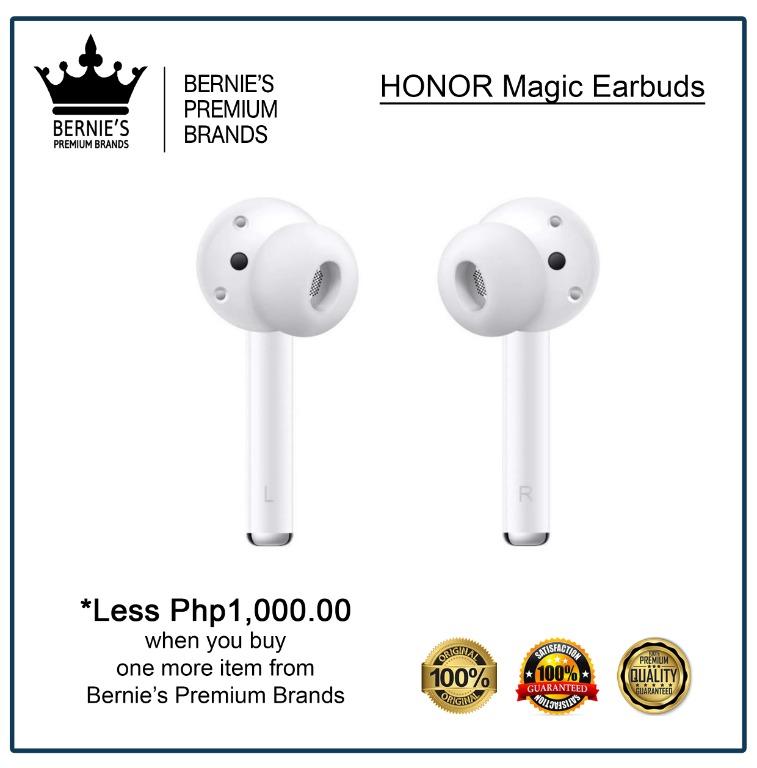 HONOR Magic Earbuds (Category: Earphones) located in Pasay City. Submitted by premiumbrands (Listing ID 1036782281, Image 1). Description: 100% Certified Original/Genuine product. Everything is brand new, and factory sealed. Available, and ready for FREE delivery via LBC Hong Kong (3-7 days LBC schedule). Check out our FACEBOOK pages: Bernie's Premium Brands - Gadgets Bernie's Premium Brands – Women .