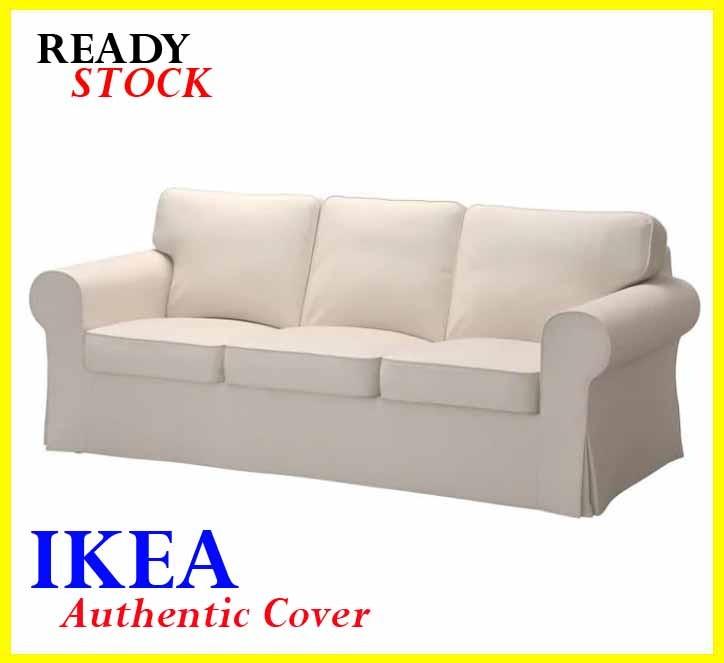 ikea ektorp three seat sofa beige cover only Furniture Home Living Furniture Sofas on Carousell