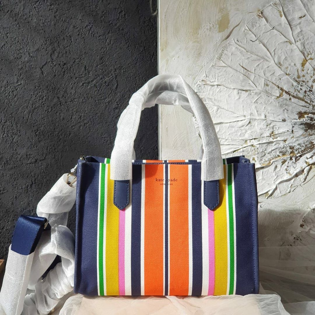 Kate spade kitt new arrivals stripe medium satchel