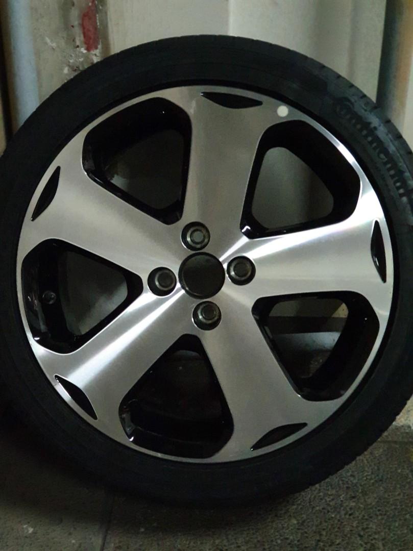 Kia Rio mag & tire, Car Parts & Accessories, Mags and Tires on Carousell