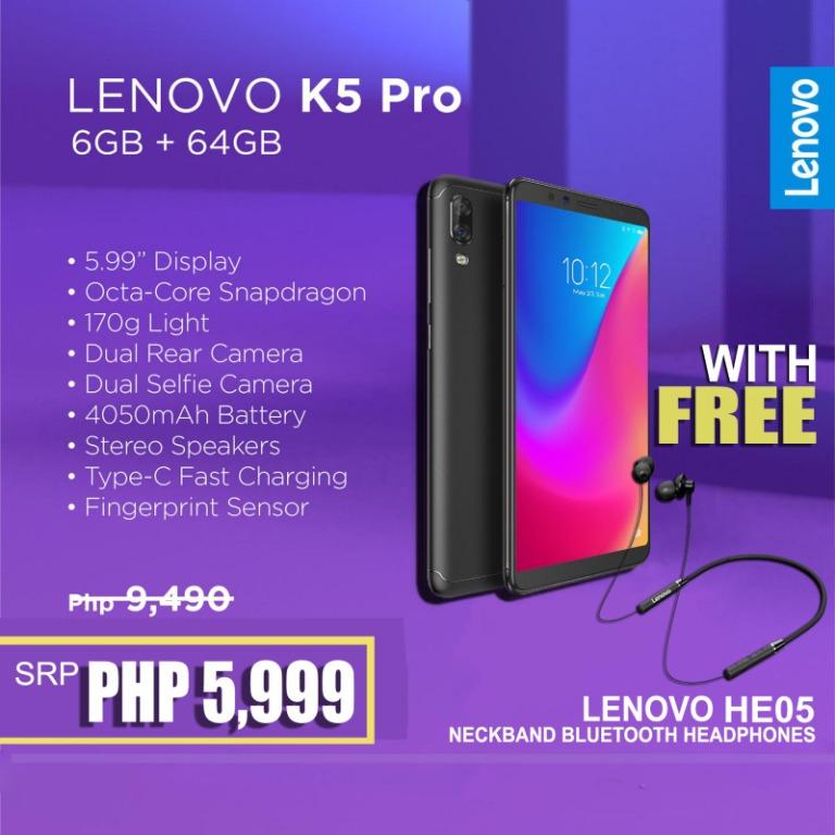 Lenovo K5 Pro 6gb 64gb Black With Free Bluetooth Headphone Mobile Phones Gadgets Mobile Phones Android Phones Android Others On Carousell