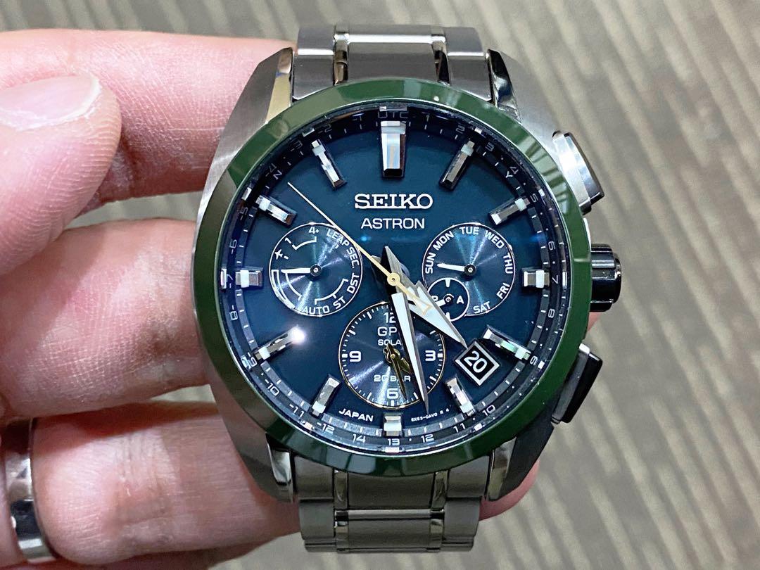 Like New Complete Local Sep 2020 Seiko Astron Titanium GPS Solar Green  Ceramic SSH071 Limited, Luxury, Watches on Carousell