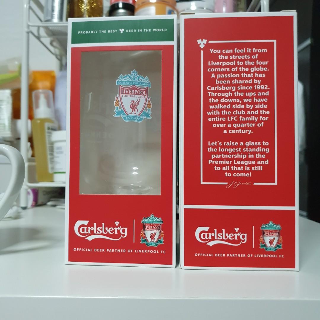 Liverpool carlsberg Beer Glass, Food & Drinks, Alcoholic Beverages on
