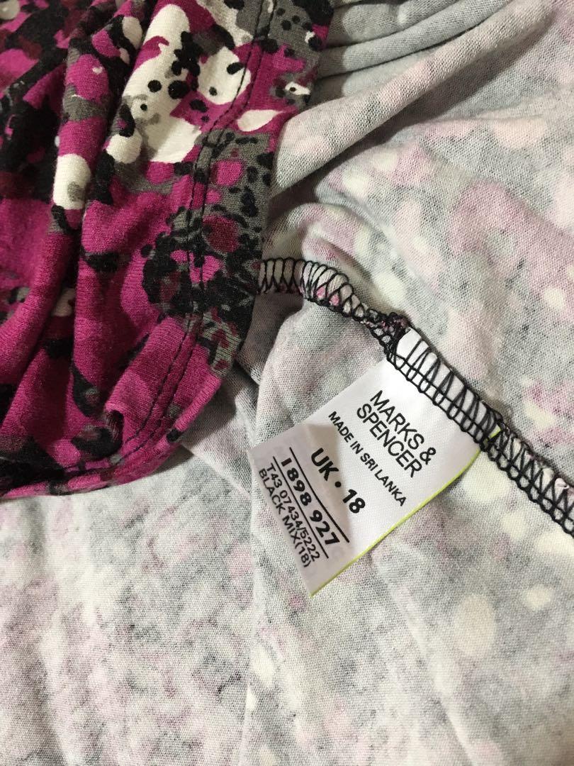 Marks & Spencer Plus Size Half Sleeve Red Violet Printed Top (Category: Blouses) located in Cebu City. Submitted by asecondact (Listing ID 1036704356, Image 2). Description: Size: 4x/UK 18. See photo..
