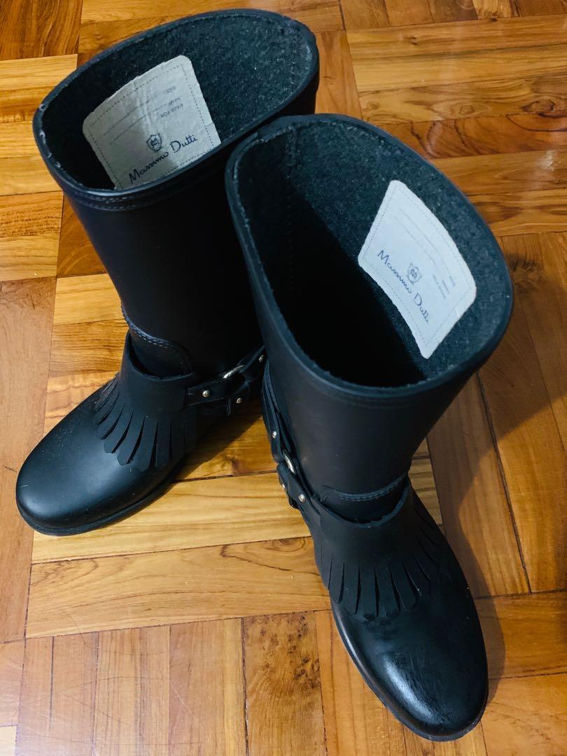 Massimo dutti rain boots black 37 Carousell