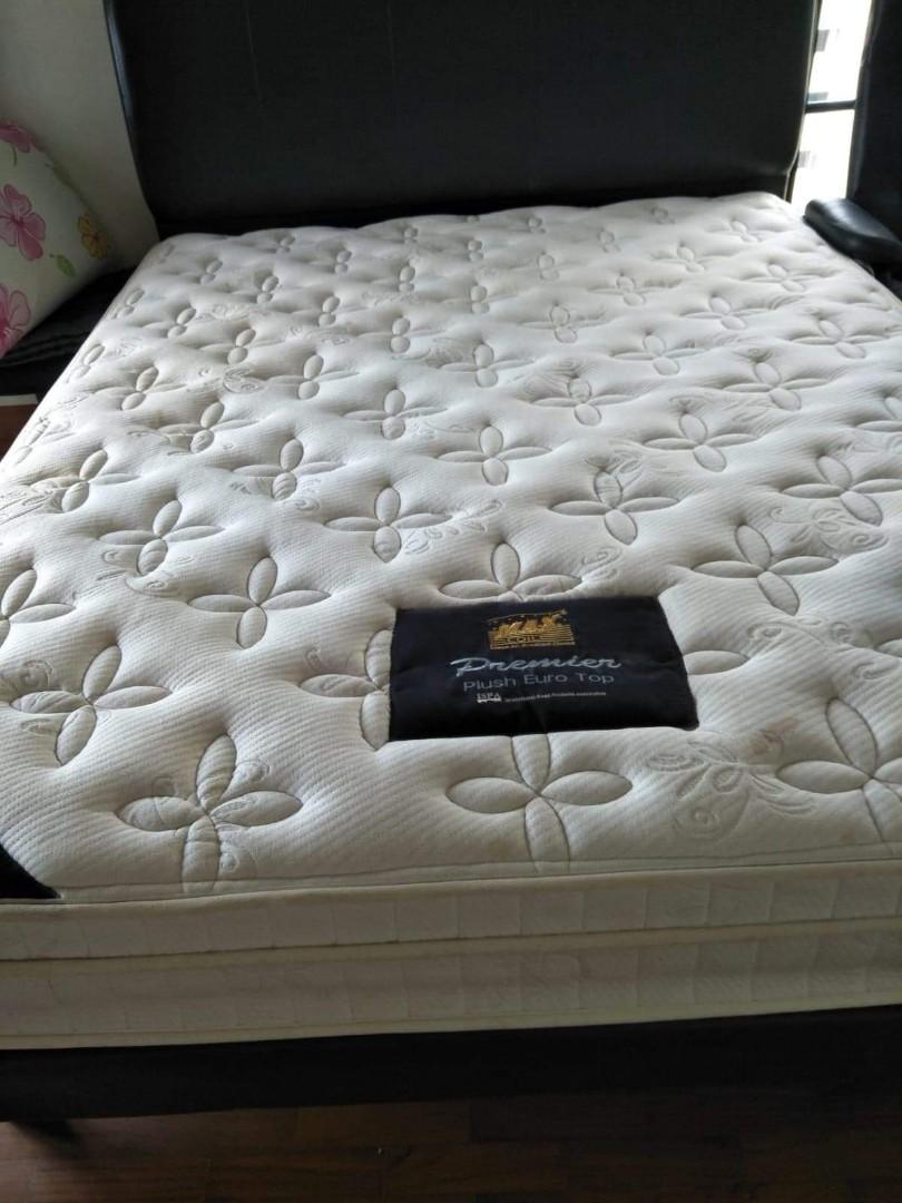 Maxcoil Premier Plush Euro Top Queen Size Mattress And Bed Frame Furniture Beds Mattresses On Carousell
