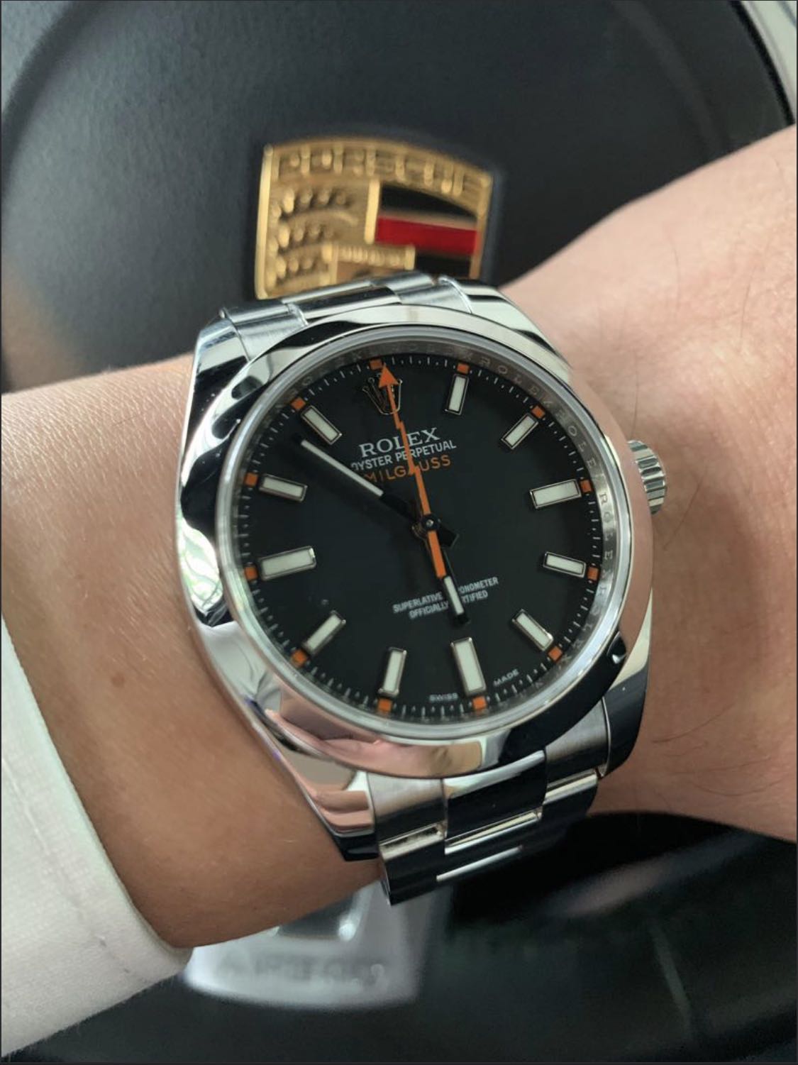MINT ROLEX MILGAUSS 116400 BLACK DIAL W 