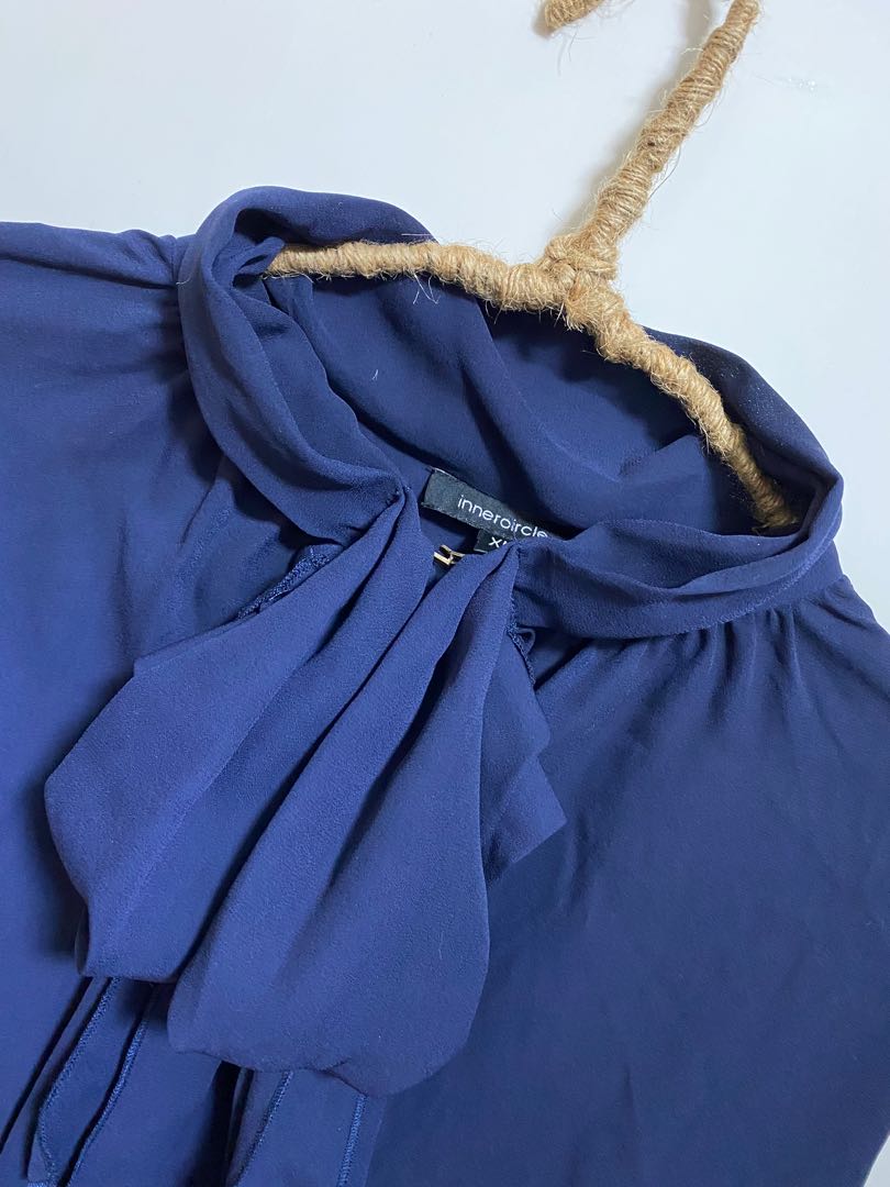 navy blue chiffon top